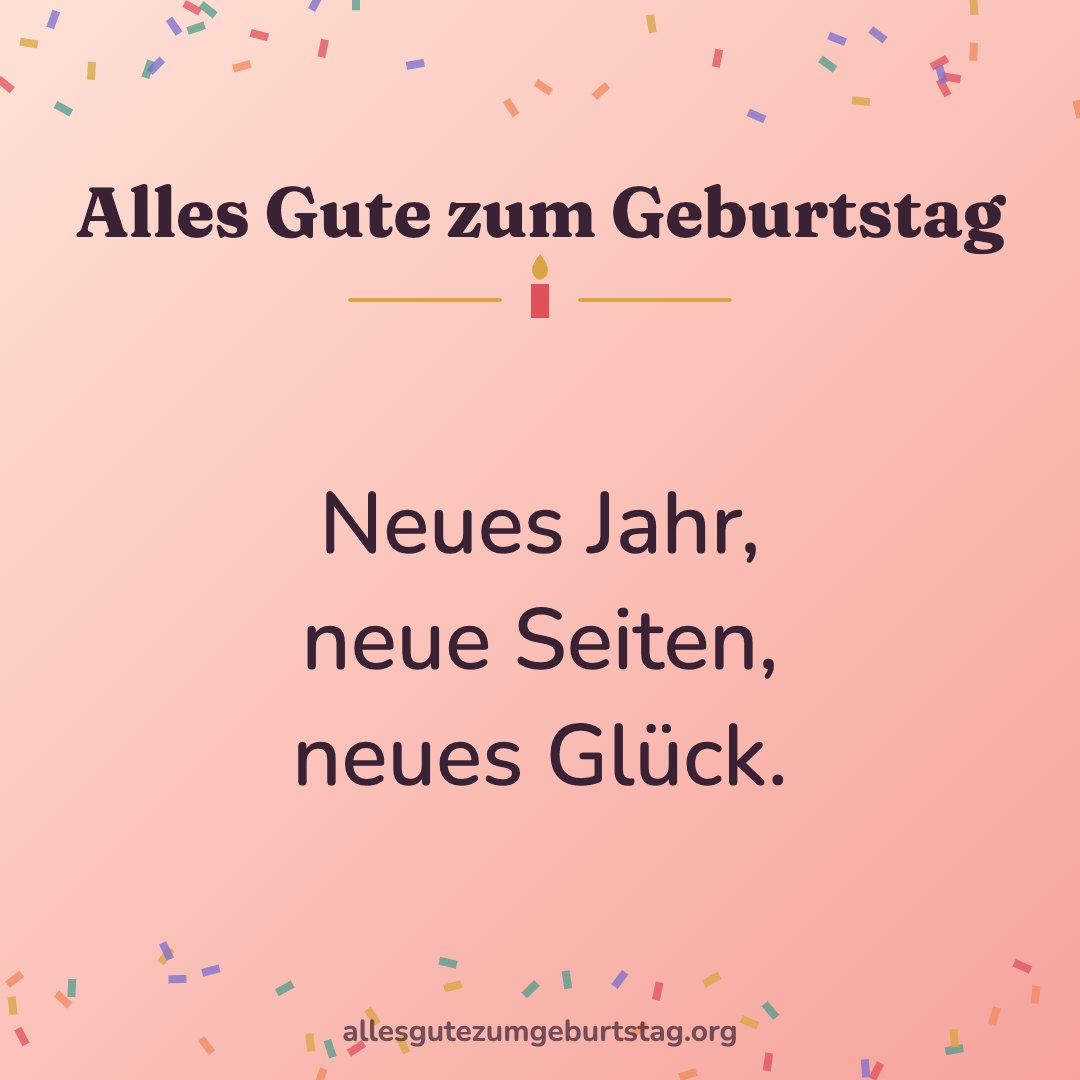 Geburtstagsbild: Neues Jahr, neue Seiten, neues Glück.